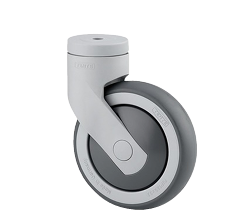 [RUEDA T04775] RUEDA LEVINA 5 PULGADAS CON  AGUJERO PASANTE, RUEDA HULE, 125 MM DIAMETRO