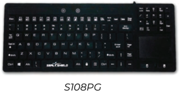 [SEAL SILK GLOW-S108PG] TECLADO RETROILUMINADO DE SILICONA RESISTENTE AL AGUA C/PANEL TACTIL
