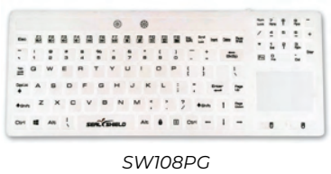 [SEAL SILK GLOW-SW108PG] TECLADO RETROILUMINADO DE SILICONA RESISTENTE AL AGUA C/PANEL TACTIL
