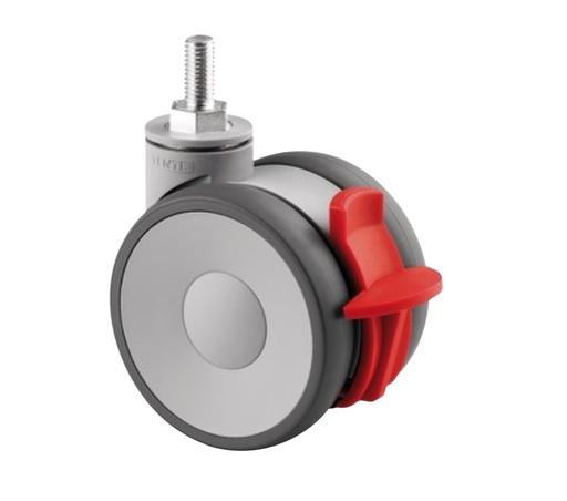 [RUEDA T09348 LINEA 3 P] RUEDA LINEA 3 PULGADAS FRENO Y ESPIG, 10X25 M